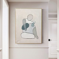 Peinture à l'huile moderne peinte à la main sur toile, portrait nu, décoration murale avec cadre pour salon