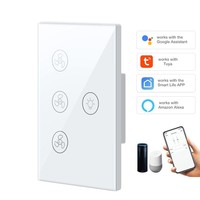 Commutateur de lampe de ventilateur de plafond intelligent Wifi Tuya avec commande vocale d'application à réglage de vitesse et intégration Alexa Google Home Zigbee Network