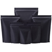 Sacs Mylar D'Emballage Personnalisés Imprimés Noir Mat Étanche Refermables à Fermeture Éclair Petits Sachets Plats en Feuille Pochette Debout avec VMPET