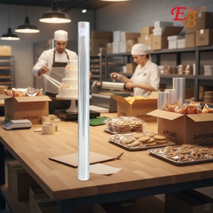 24pcs/Cs Clear <b>Plastic</b> <b>Wrap</b> 40\"x100\" Protective Film for Packaging Soft PP Material for Use on Cakes Potato Chips Cookies - Product Image 3