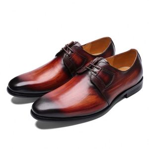 Chaussures Oxford en cuir brillant à lacets personnalisées pour hommes, pour occasions formelles - Product Image 1