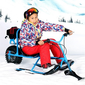 Meilleur cadeau de Noël pour les enfants, jouets d'hiver, scooter à neige à essence, luge, 49cc, 2 temps, acier, plastique, pocket bike, frein à disque réel, 50 kg - Product Image 4