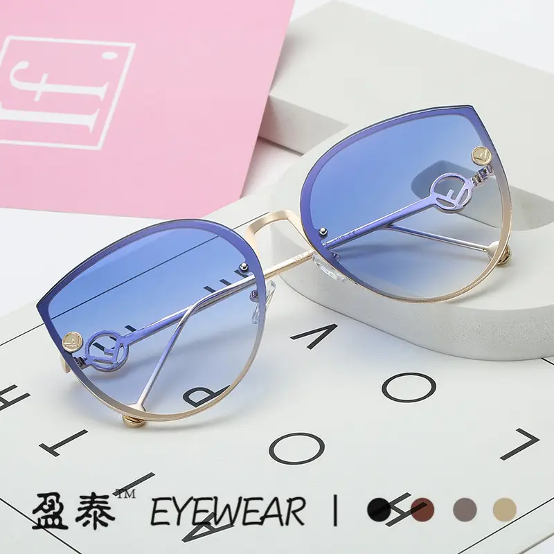 Occhiali da sole Cat eye in metallo avatar occhiali da sole di lusso vendita hot street beat occhiali da sole 2024 moda donna montante quadrati occhiali da sole