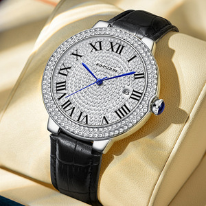 Luxury <b>Wristwatch</b> for Women Stainless Steel case Rhinestones Quartz Watch Business casual mechanical watches Luminous men watch - Product Image 3