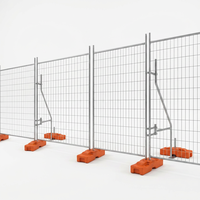 Panneaux de clôture de sécurité temporaires en fer, revêtement poudré orange, écologiques, imperméables, 1,8 m de haut, base en béton, construction australienne