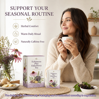 Tisane d'Échinacée et de Baies de Sureau, Mélange Herbal au Gingembre, Bien-être Quotidien