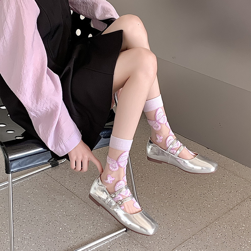 Calzini Da Donna In Cotone Con Pizzo E Fiocco – Alla Caviglia Con Volant – Comodi E Carini - 2