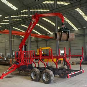 Pompe hydraulique de transport de chargement de bûches de travail du <span class=keywords><strong>bois</strong></span> forestier 12T remorques de bûches de chargeur de <span class=keywords><strong>bois</strong></span> robustes pour tracteur - Product Image 1