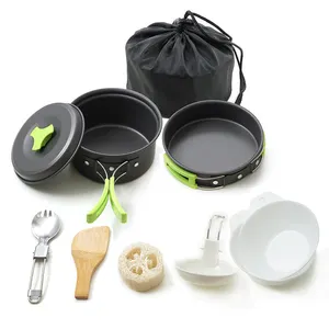 Легкая алюминиевая посуда, набор из 10 предметов, 1 литр, набор посуды для приготовления пищи в помещении и на улице.