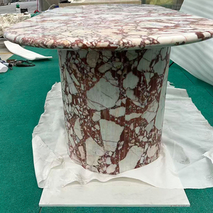 Base in marmo scanalato <span class=keywords><strong>rosso</strong></span> pietra naturale mobili Custom <span class=keywords><strong>tavolo</strong></span> <span class=keywords><strong>da</strong></span> <span class=keywords><strong>cucina</strong></span> di lusso creatore di marmo bordeaux <span class=keywords><strong>tavolo</strong></span> <span class=keywords><strong>da</strong></span> pranzo - Product Image 3