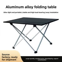 Table pliante d'extérieur légère et portable en alliage d'aluminium épaissi, petite table de camping pour stand ou vente ambulante