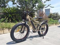 Vélo électrique à pneus larges avec moteur central 48V 750W, batterie au lithium 15Ah, frein à disque hydraulique, modèle adulte, autonomie jusqu'à 50 km