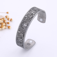 Gelang Kesehatan Talisman Viking Pohon Kehidupan Simpul Keberuntungan Rune Magnetik Gelang Manset Wanita Pria Gelang yang Dapat Disesuaikan