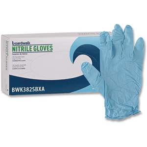 Gants d'examen en nitrile bleus Boardwalk, sans poudre, épaisseur 5 mil, longueur 9,5 po, 100/boîte, gants de sécurité jetables - Product Image 2