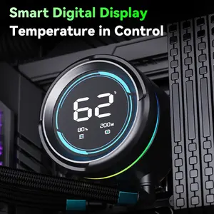 Enfriador Líquido para CPU SNOWMAN de 240 mm con Pantalla LCD ARGB y Ventilador de Refrigeración por Aire y Agua LED - Product Image 3