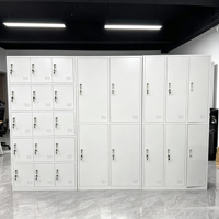 Armoire de rangement métallique commerciale à 4 portes en acier, en kit, avec revêtement poudré, verrouillable, pour salle du personnel, salle de sport, école, usine