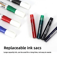 Marqueur effaçable à encre liquide directe pour tableau blanc, grande capacité, rechargeable, avec sacs remplaçables noir, vert, rouge, bleu