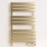 Toallero Eléctrico de Aluminio Dorado Cepillado, Calentador de Toallas Montado en Pared para Baño y Hotel, Radiador IP24 CE, Directo de Fábrica