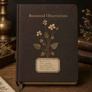 Cuaderno de Observaciones Botánicas LABON, Tapa Dura con Lámina Dorada, Cubierta de Tela Vintage, Cuaderno de Campo, Cuaderno de Dibujo con Puntos - Product Image 3