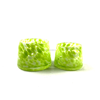 Bocaux en verre avec cloche et couvercle, bocal de printemps Opaque rose jaune vert pour la fabrication de bougies, pot à bonbons en verre de cristal avec couvercle, conteneur en cire BR