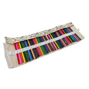 New design Hot sale Art utensils color pencil 48 sticks SET of cotton and linen roller pen curtain color lead packing