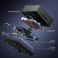 Mini PC Gamer 7 5700U con 2x DDR4 Nvme, 3 Pantallas 4K HD, Wifi6, TPM2.0, R7 5800U