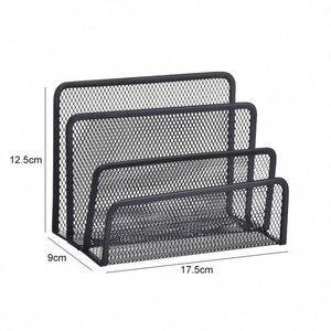 One Stop Shopping Wholesale Metal Mesh Desk Organizer Storage <b>Pen</b> Holder <b>Multi</b>-function File Tray - Product Image 4