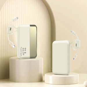 Power Bank in Plastica con Batteria Li-Polymer da 10000mAh, Ricarica Super Veloce 22.5W, Cavi Integrati, Caricabatterie Portatile Ultra Sottile - Product Image 1