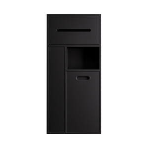 Mueble empotrado para baño de acero inoxidable, nicho empotrado para inodoro, escobilla de inodoro integrada, bote de basura multifuncional, estante de almacenamiento - Product Image 3