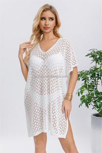 Jinru, novedad de verano, blusa con cuello en V, Serie de ganchillo, vestido de punto calado fino, suéter de <span class=keywords><strong>playa</strong></span>, Tops de ganchillo para mujer - Product Image 2