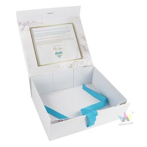 Boîtes cadeaux pliables de haute qualité Crown Win Blue, imprimées avec le logo du client, boîtes cadeaux pliables laminées en matériaux optionnels - Product Image 2