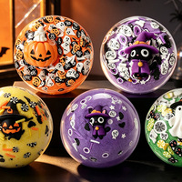 Balle anti-stress en forme de citrouille d'Halloween à remontée lente, jouet sensoriel en caoutchouc pour adultes et enfants 14 ans et plus, en boîte