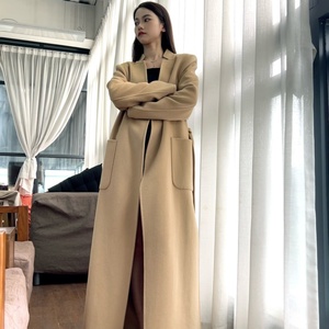 Elegante Abrigo de Mezcla de Lana de Manga Larga - Product Image 5