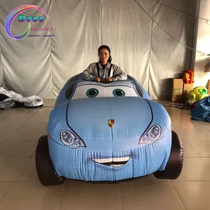 Inflatable नीले कार्टून कार चलने कार कॉस्टयूम