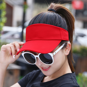 Casquette de soleil d'été en coton à visière réglable unisexe pour protection solaire extérieure – Rouge, Blanc, Noir, Gris, Beige, Bordeaux, Bleu marine - Product Image 1