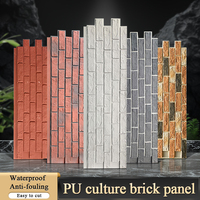 Panneau de carreaux muraux en polyuréthane léger, extérieur et intérieur, placage de fausse brique, culture de mousse PU, panneaux de briques rouges