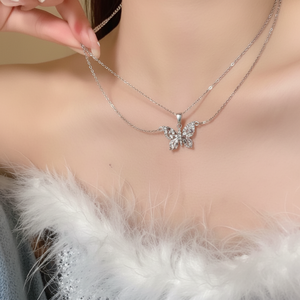 สร้อยคอแฟชั่นขายดีจี้รูปดาวผีเสื้อและดวงจันทร์น่ารักสร้อยคอชั้นสไตล์โบฮีเมียนพังค์ขายส่งมี - Product Image 1