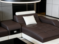 Juego de Muebles de Sala de Estar, Sofá Moderno para 3 Personas, Sofá de Cuero Reclinable, Sofá Modular de Lujo, Sofá de Esquina
