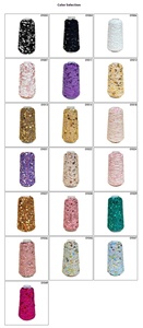 Sợi len pha <span class=keywords><strong>polyester</strong></span> phối kim tuyến 3mm-6mm, nhuộm màu lạ mắt, sợi thô, dùng để móc và đan tay, 50g - Product Image 5