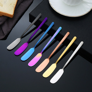 304 Stainless Steel Butter Knife Mirror Polish Party <b>Dinner</b> Knives Spreading Knife Golden Blue Purple Pink Colorful <b>Set</b> - Product Image 2