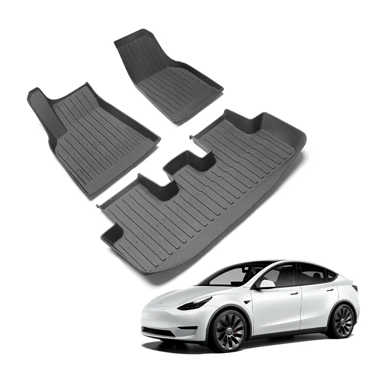 Car Accessories All Weather Latest 3d Nano Pattern Tpe Car Floor Mats Deep Dish Mat For Tesla Model Y 2021