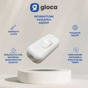 Interruptores basculantes Gloca, paquete de 5, color blanco, 250 V CA, SPST, encendido/apagado, plástico, 2P - Product Image 2