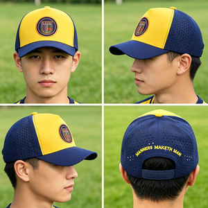 Gorra de Béisbol de 5 Paneles con Logotipo Personalizado Bordado, Perforada con Láser, Transpirable, de Dos Tonos en Contraste, Gorras Deportivas - Product Image 3