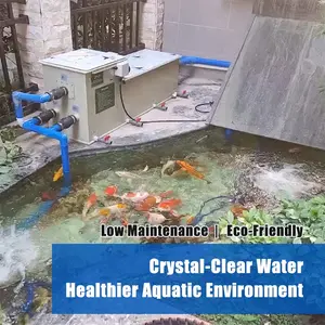 UV 5m 3/H balık gölet filtre sistemi ile qihandrum davul Bio filtre Koi gölet için 1320 GPH döner tambur filtre
