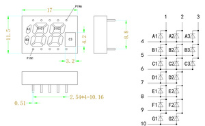 Tùy chỉnh 7 đoạn dẫn hiển thị 3 chữ số ánh sáng màu xanh cho cao rõ ràng ngân hàng điện năng lượng mét Bảng điều chỉnh kỹ thuật số thiết bị điện tử phần - Product Image 3