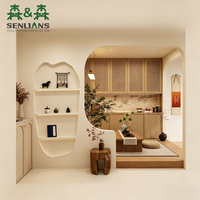 Buffet de style chinois moderne SLS, en MDF écologique, meuble de rangement oriental de luxe, design modulaire, durable et respectueux de l'environnement