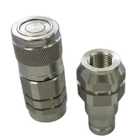 (ISO16028) Raccord rapide hydraulique à face plate en acier inoxydable 1" BSP/NPT pour raccords de tuyaux de mini-chargeuses