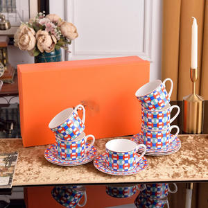 Juego de Tazas de Café de Porcelana de Hueso de 12 Piezas, Estilo Europeo, Alta Calidad y Bajo Precio - Product Image 1