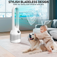 Ventilateur sans pales intelligent Ihomey avec purificateur d'air, refroidissement, ABS PC, ventilateur de sécurité ignifuge