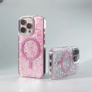 Nuevo diseñador a prueba de golpes brillo claro duro magnético funda de teléfono para iPhone 16 Pro <span class=keywords><strong>Max</strong></span> <span class=keywords><strong>Samsung</strong></span> A16 A06 <span class=keywords><strong>S22</strong></span> S23 S25 <span class=keywords><strong>ultra</strong></span> - Product Image 1